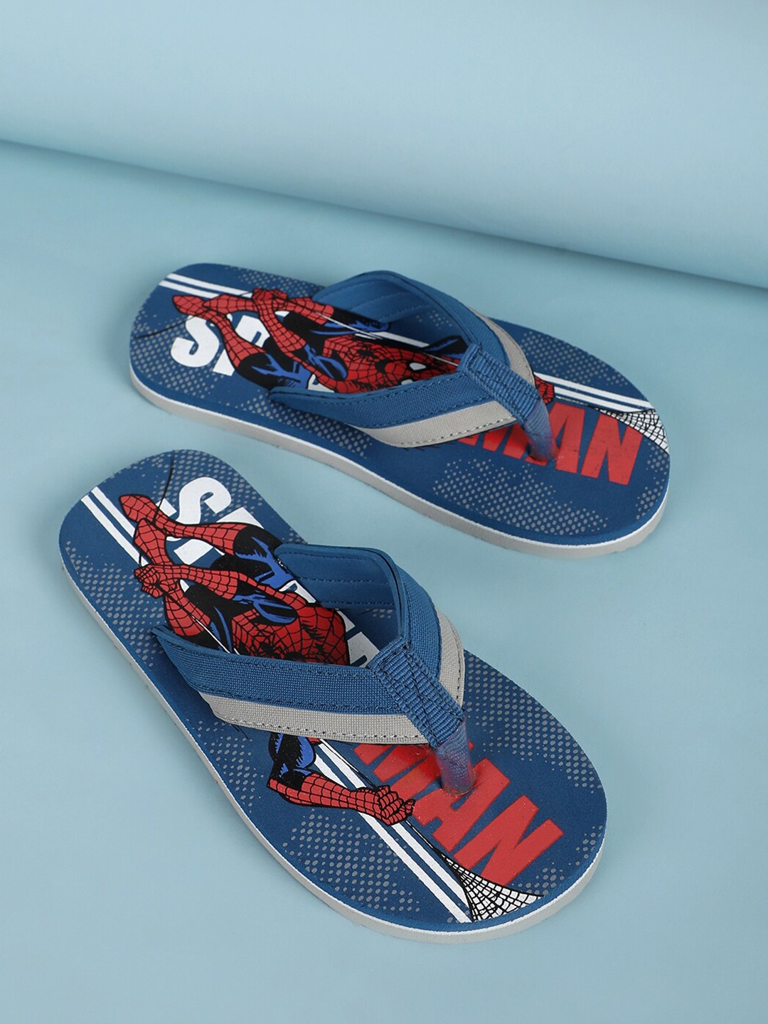 

Kids Ville Boys Spiderman Printed Rubber Thong Flip Flops, Blue