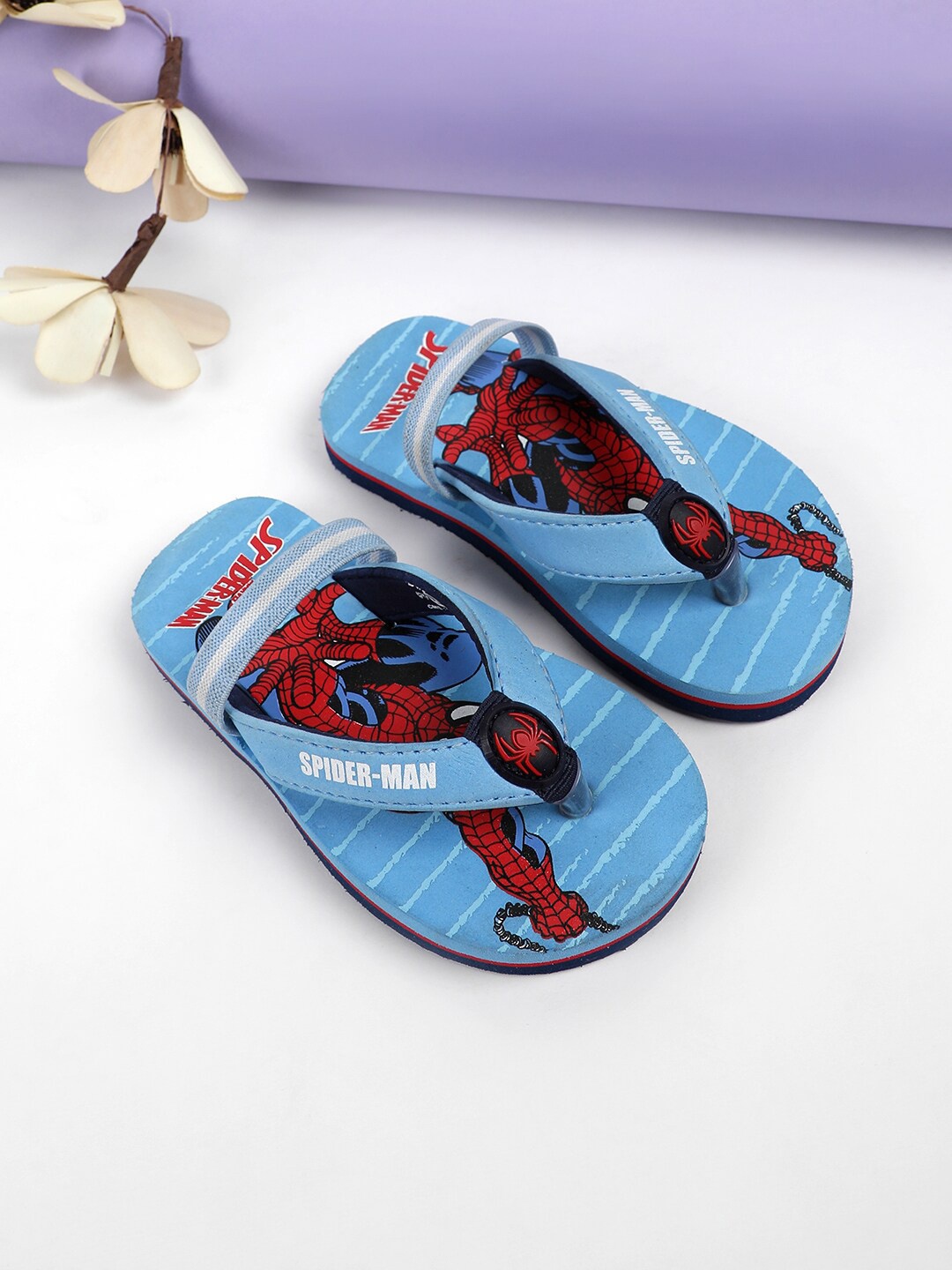 

Kids Ville Boys Spiderman Printed Rubber Thong Flip Flops, Blue