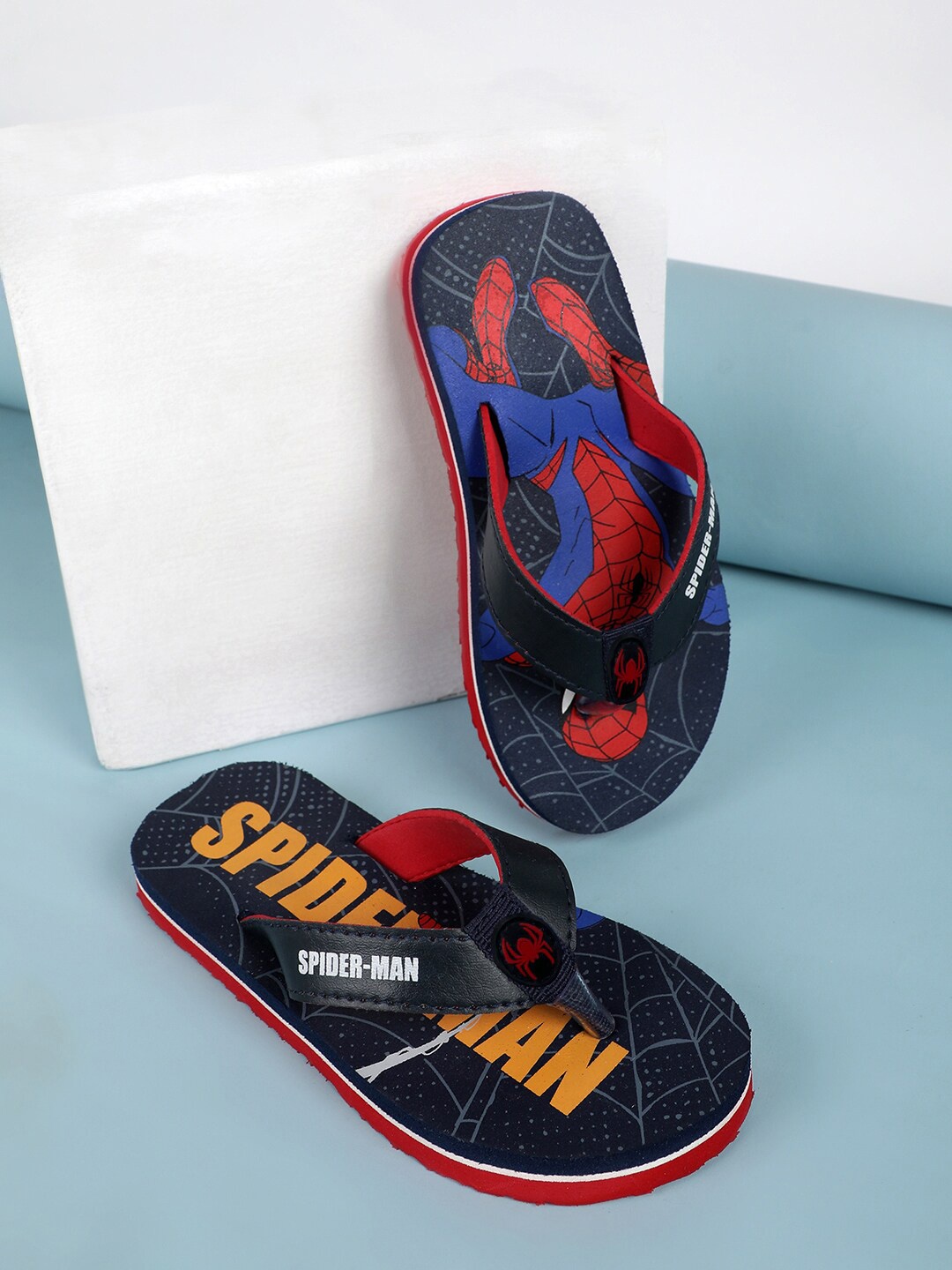 

Kids Ville Boys Spiderman Printed Rubber Thong Flip Flops, Navy blue