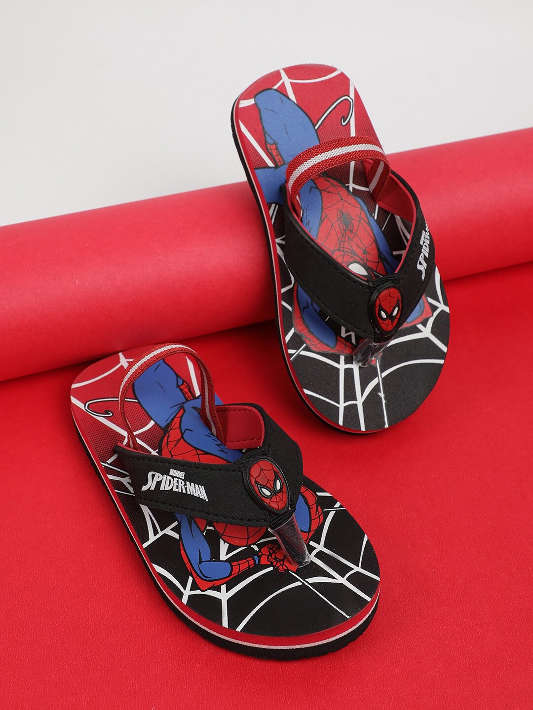 

Kids Ville Boys Spiderman Printed Rubber Thong Flip Flops, Red