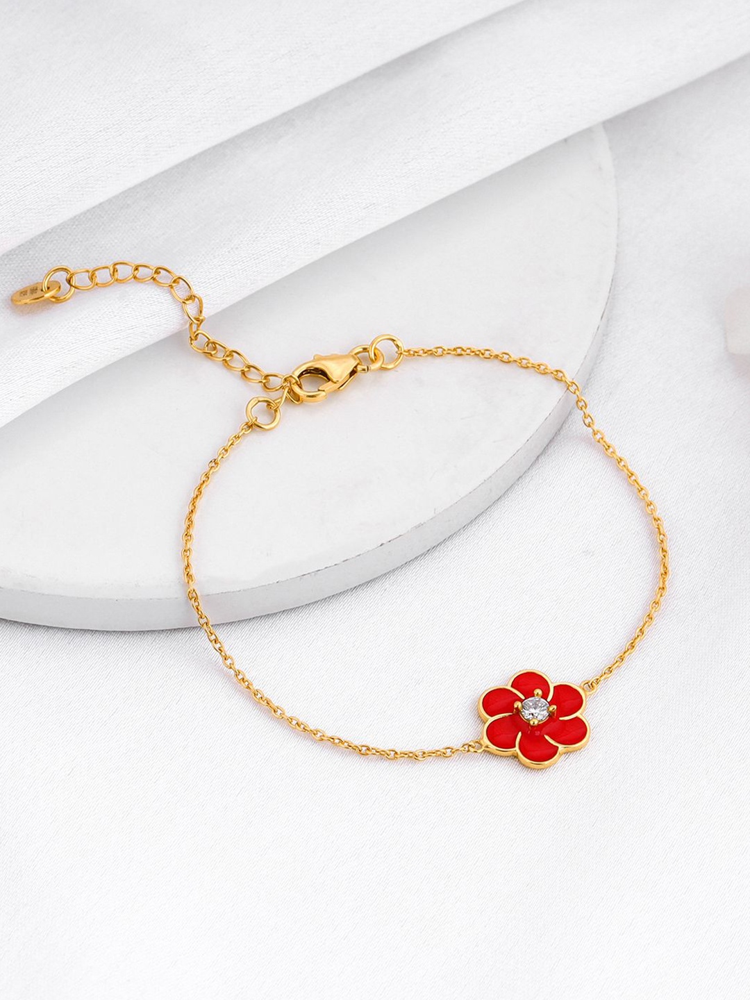 

GIVA Women 925 Silver Gold-Plated Link Bracelet