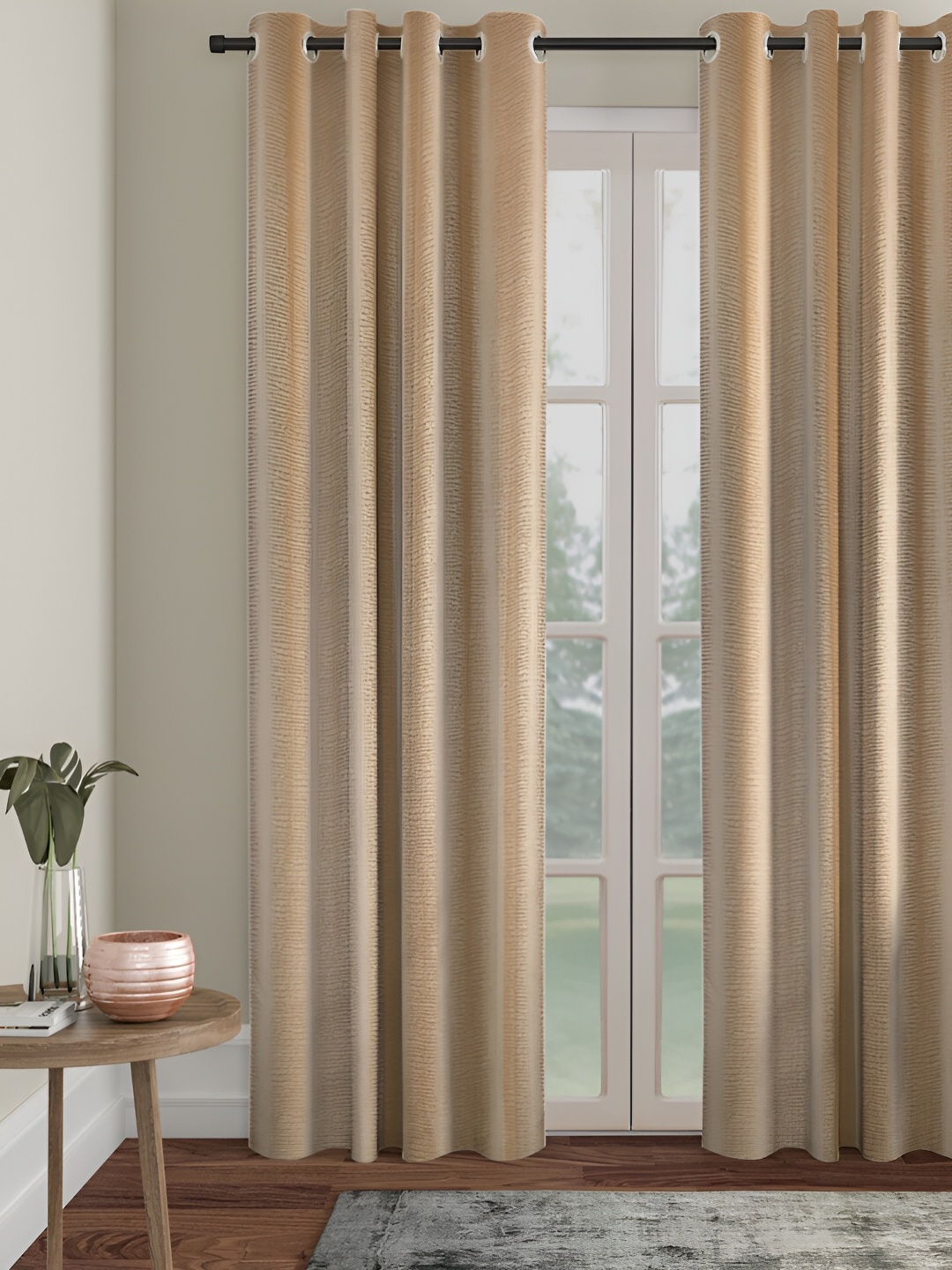 

HOSTA HOMES Beige Black Out Long Door Curtain