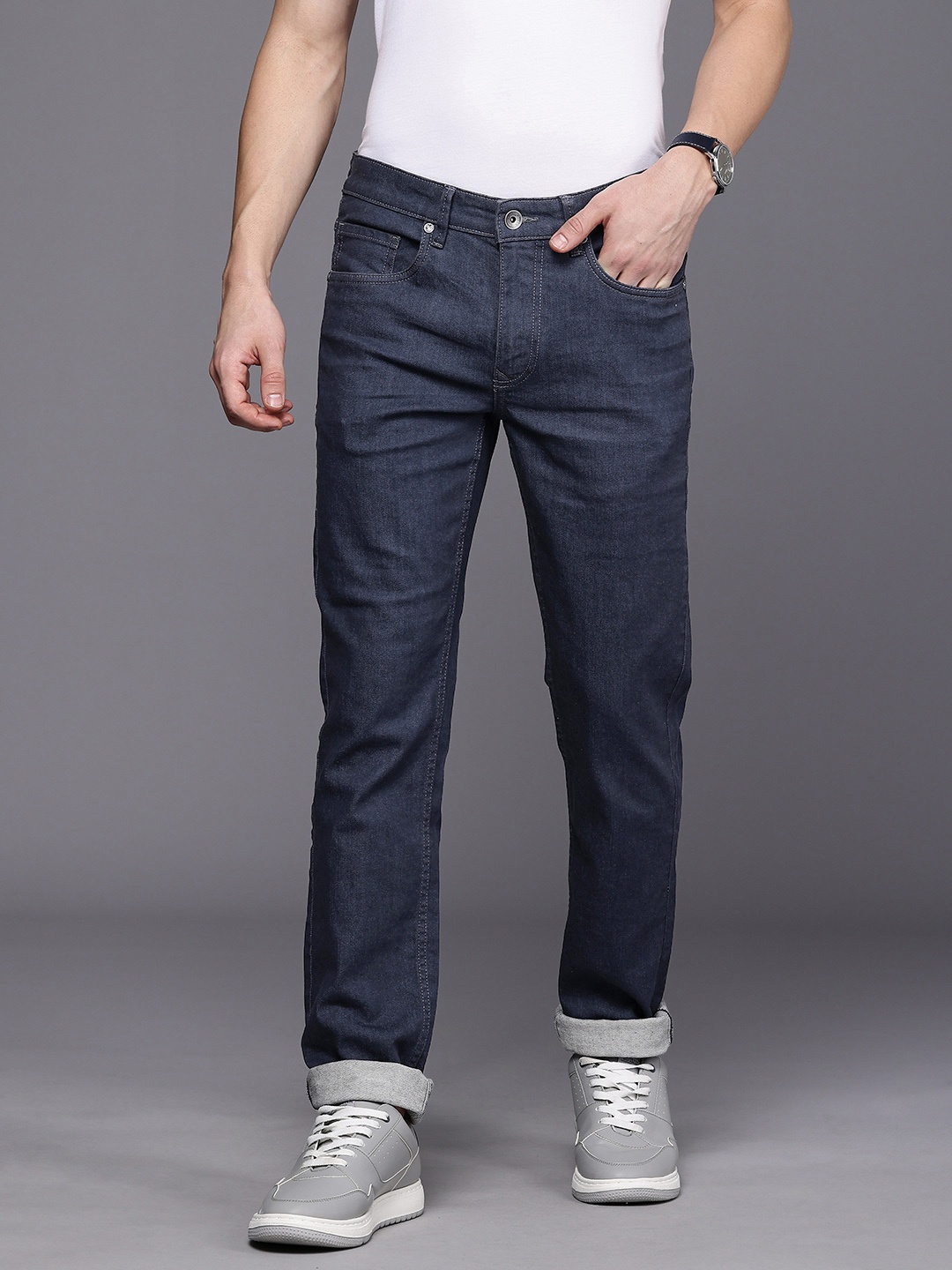 

Louis Philippe Jeans Men Slim Fit Stretchable Jeans, Blue