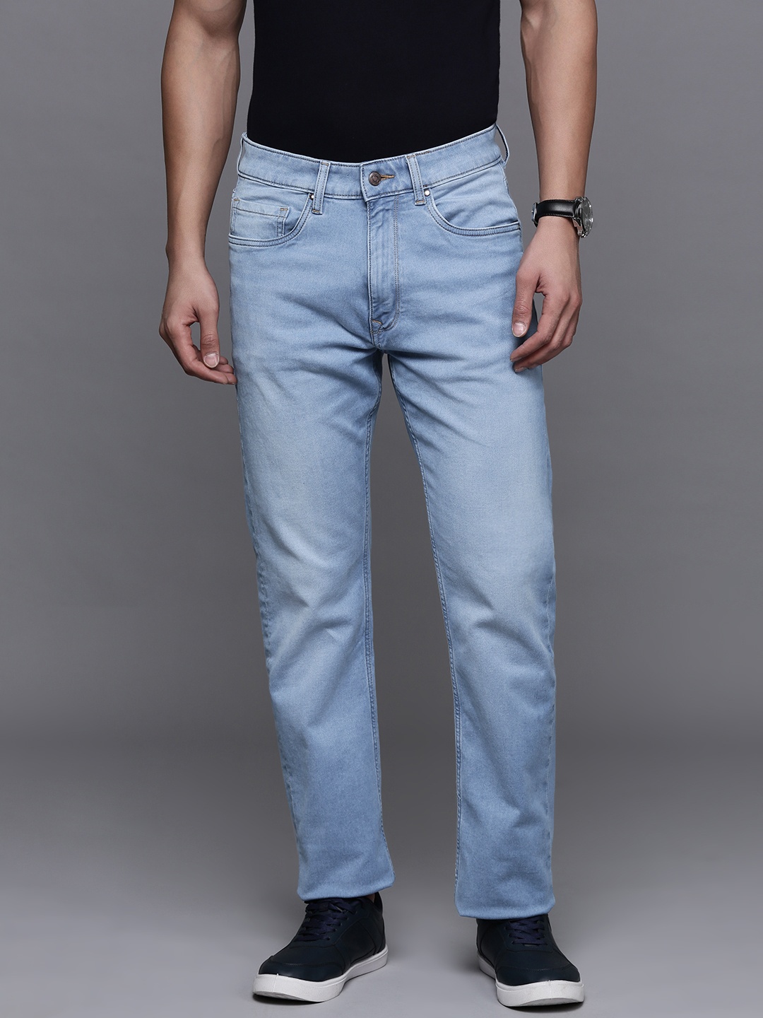 

Louis Philippe Jeans Men Light Fade Stretchable Jeans, Blue