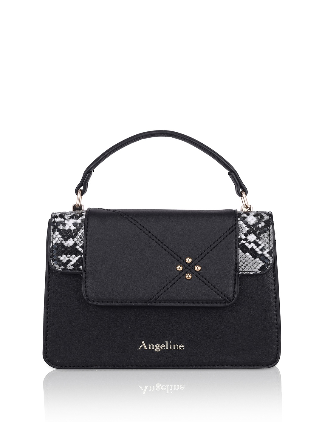 

Angeline Structured Handheld Bag, Black