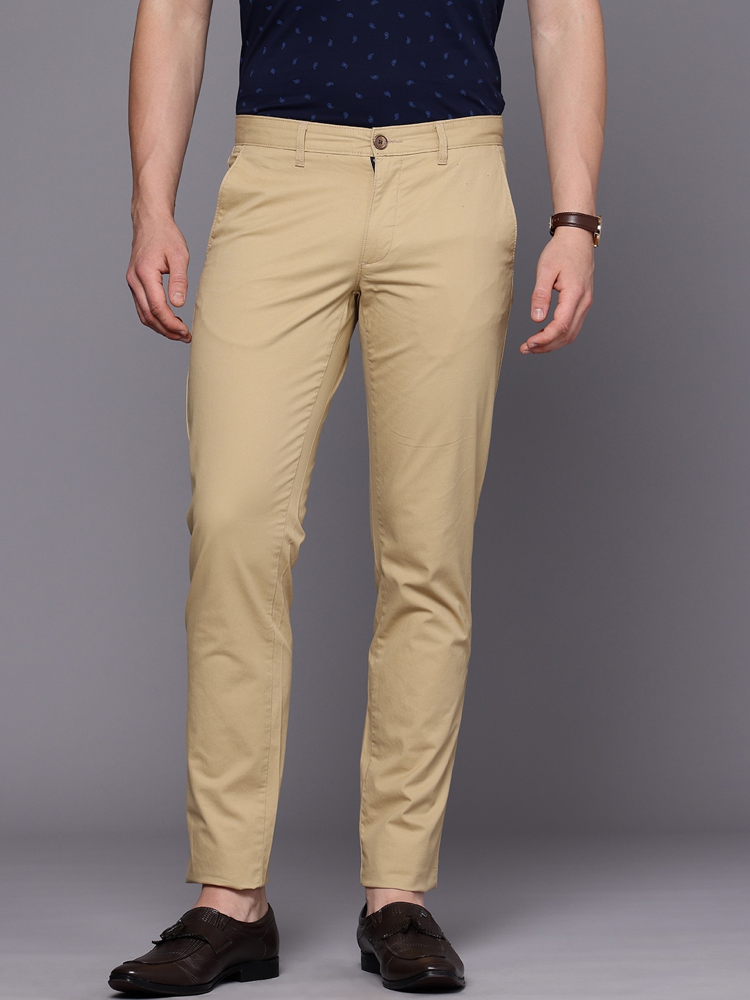 

Louis Philippe Sport Men Slim Fit Chinos Trousers, Khaki