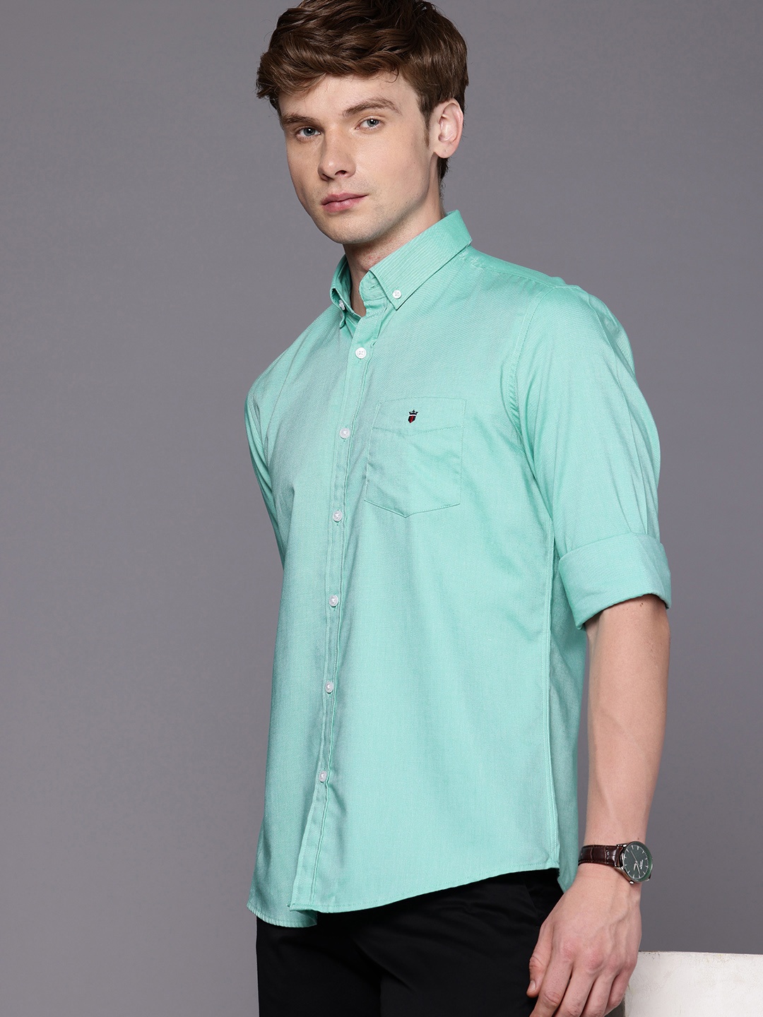 

Louis Philippe Sport Slim Fit Pure Cotton Casual Shirt, Turquoise blue