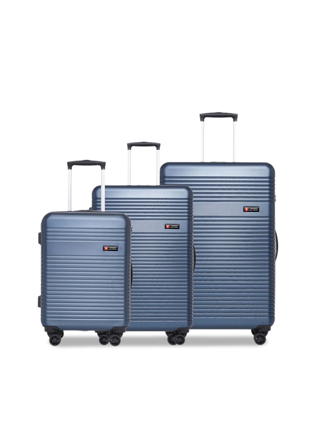 

SWISS MILITARY Pluto Set of 3 Hard Sided Trolley Bag, Navy blue
