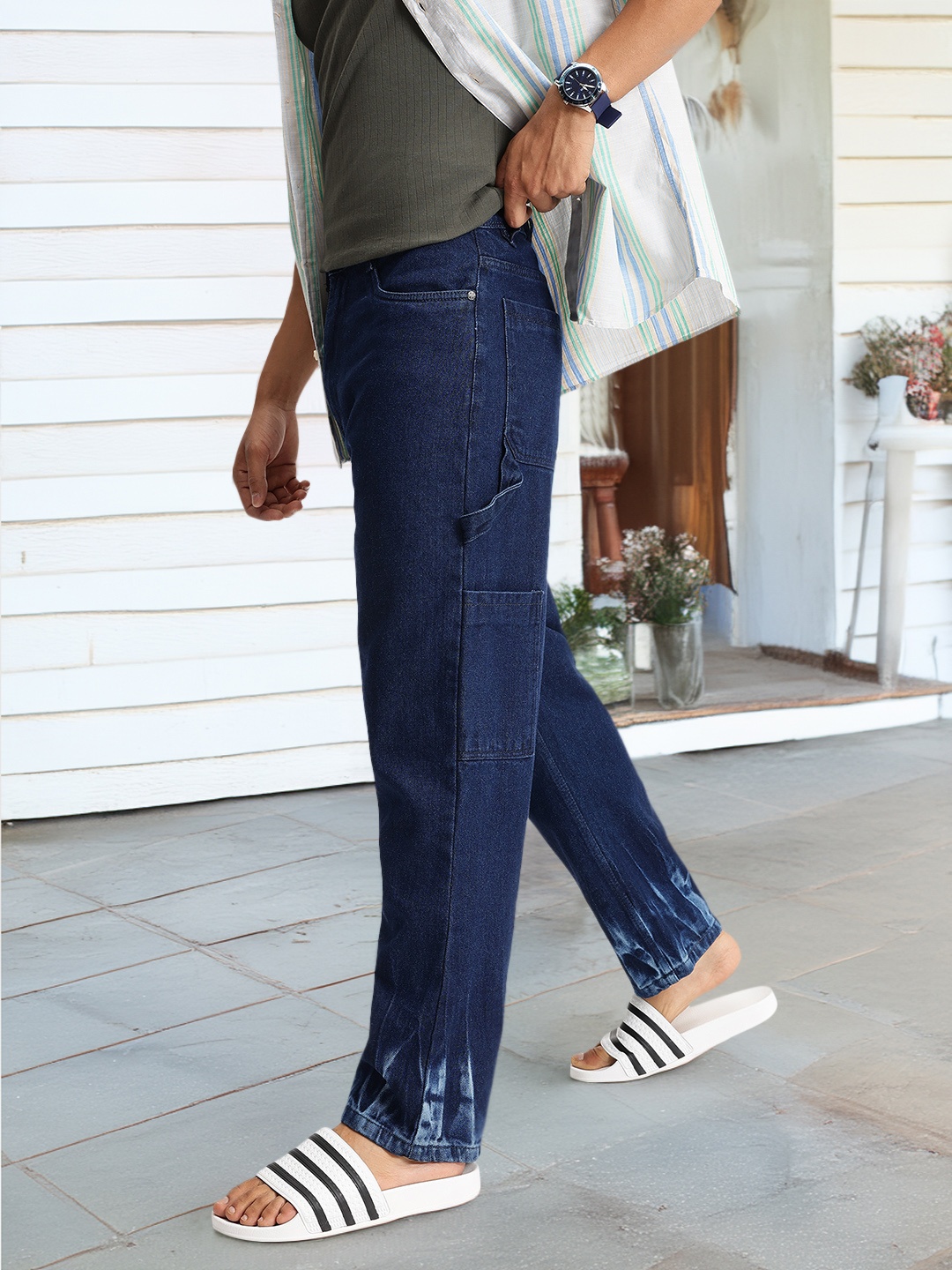 

Kook N Keech Men Washed Rebel Straight Fit Jeans, Navy blue