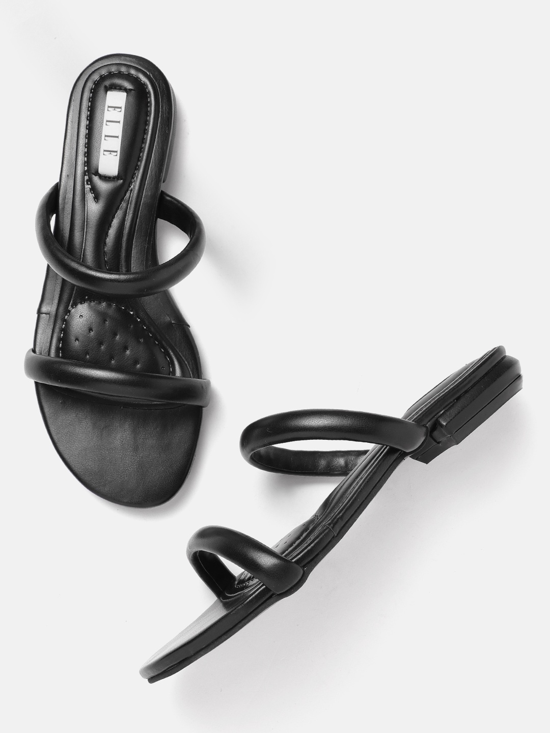 

ELLE Women Open Toe Flats, Black