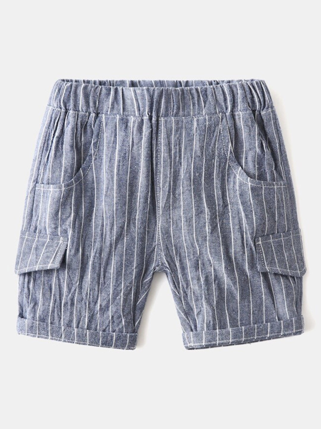 

StyleCast Boys Grey Striped Mid Rise Cotton Shorts