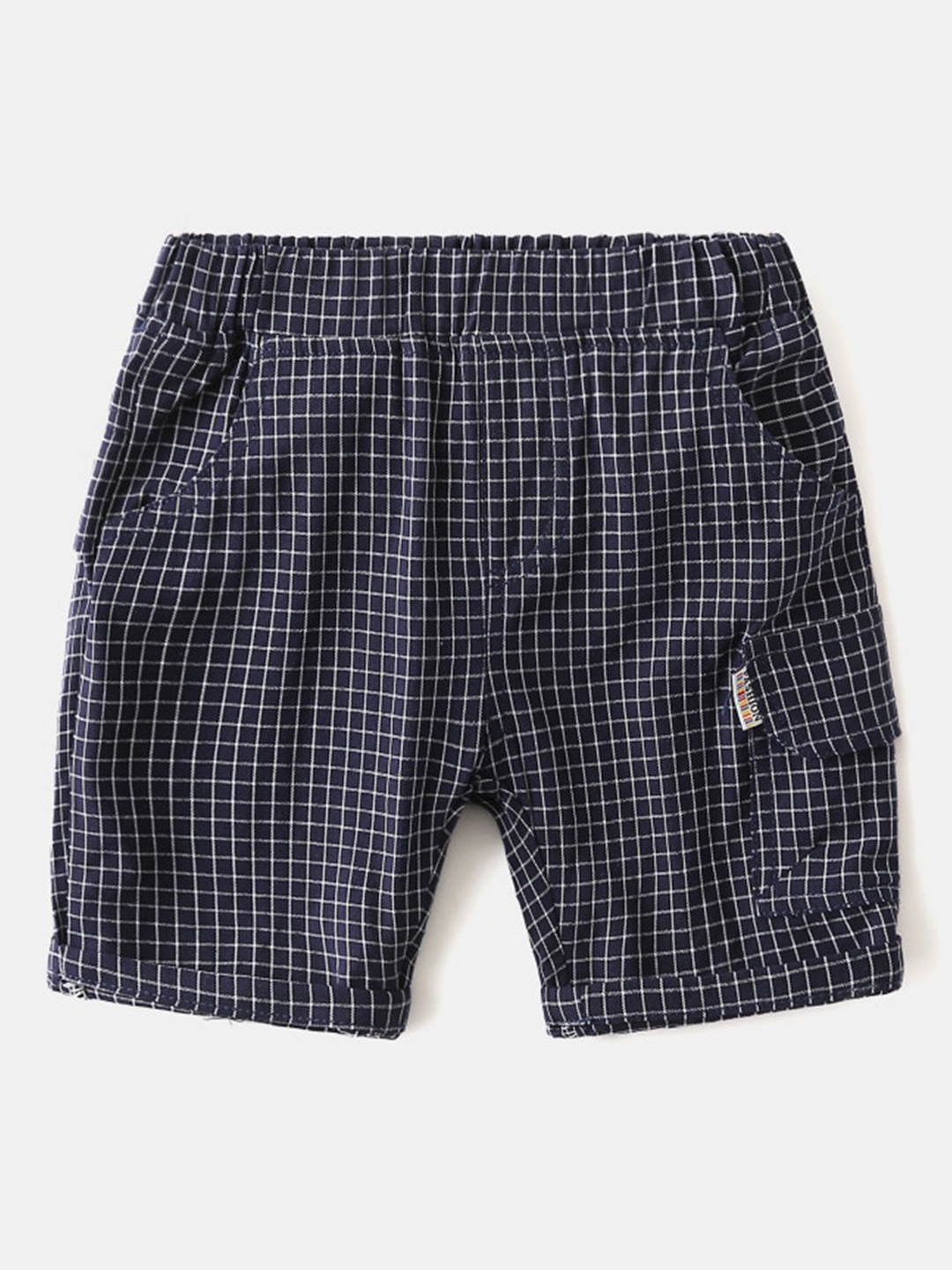 

StyleCast Navy Blue Boys Checked Cargo Shorts