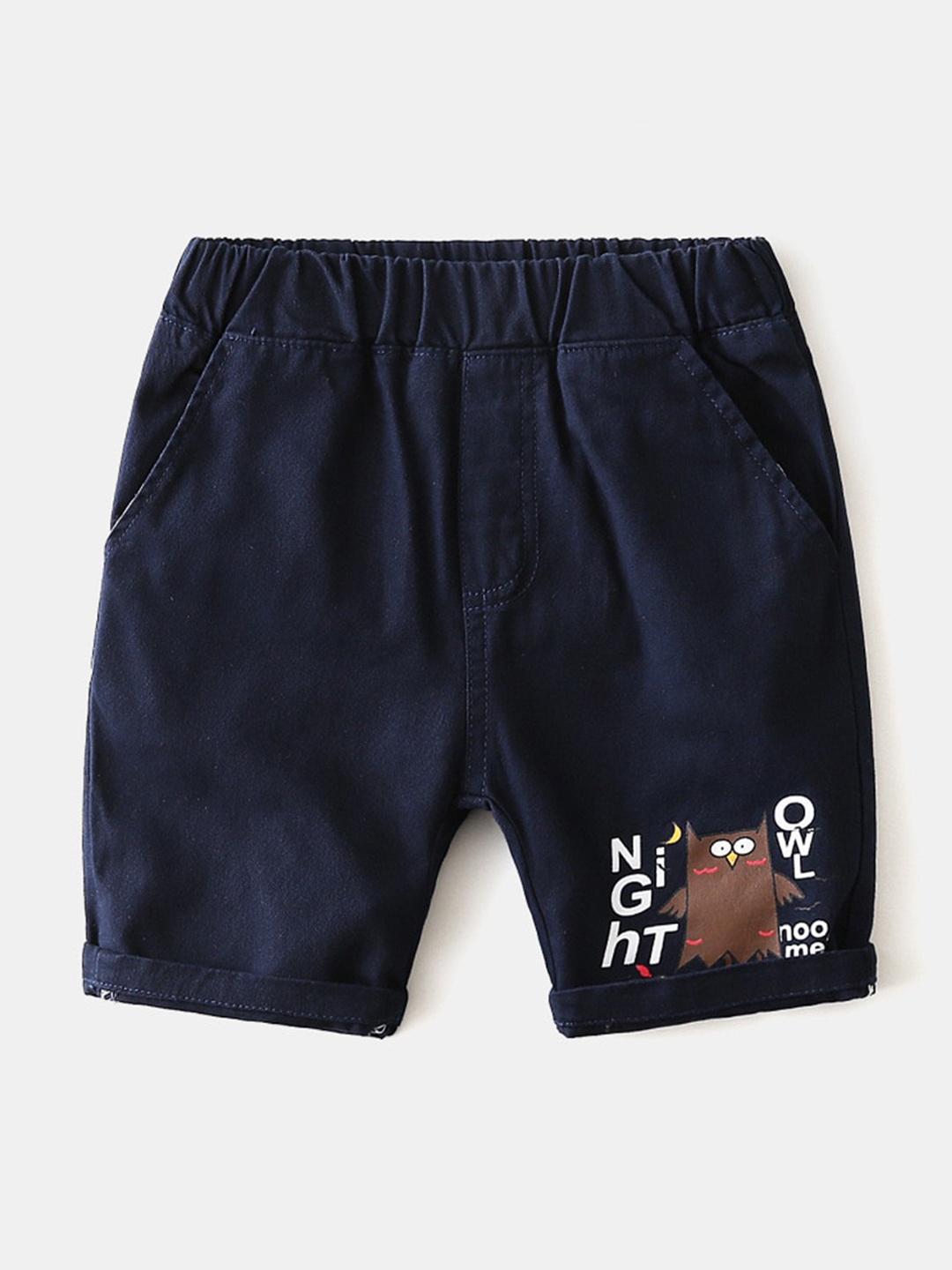 

StyleCast Boys Navy Blue Graphic Printed Mid Rise Cotton Shorts