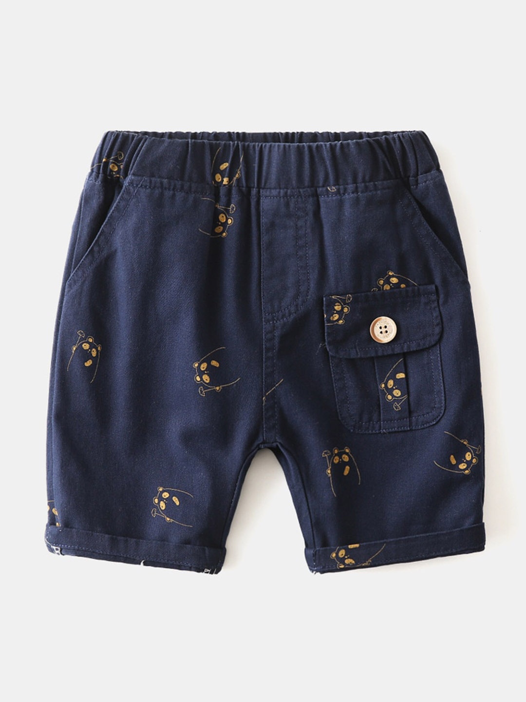 

StyleCast Boys Mid-Rise Conversational Printed Denim Shorts, Navy blue