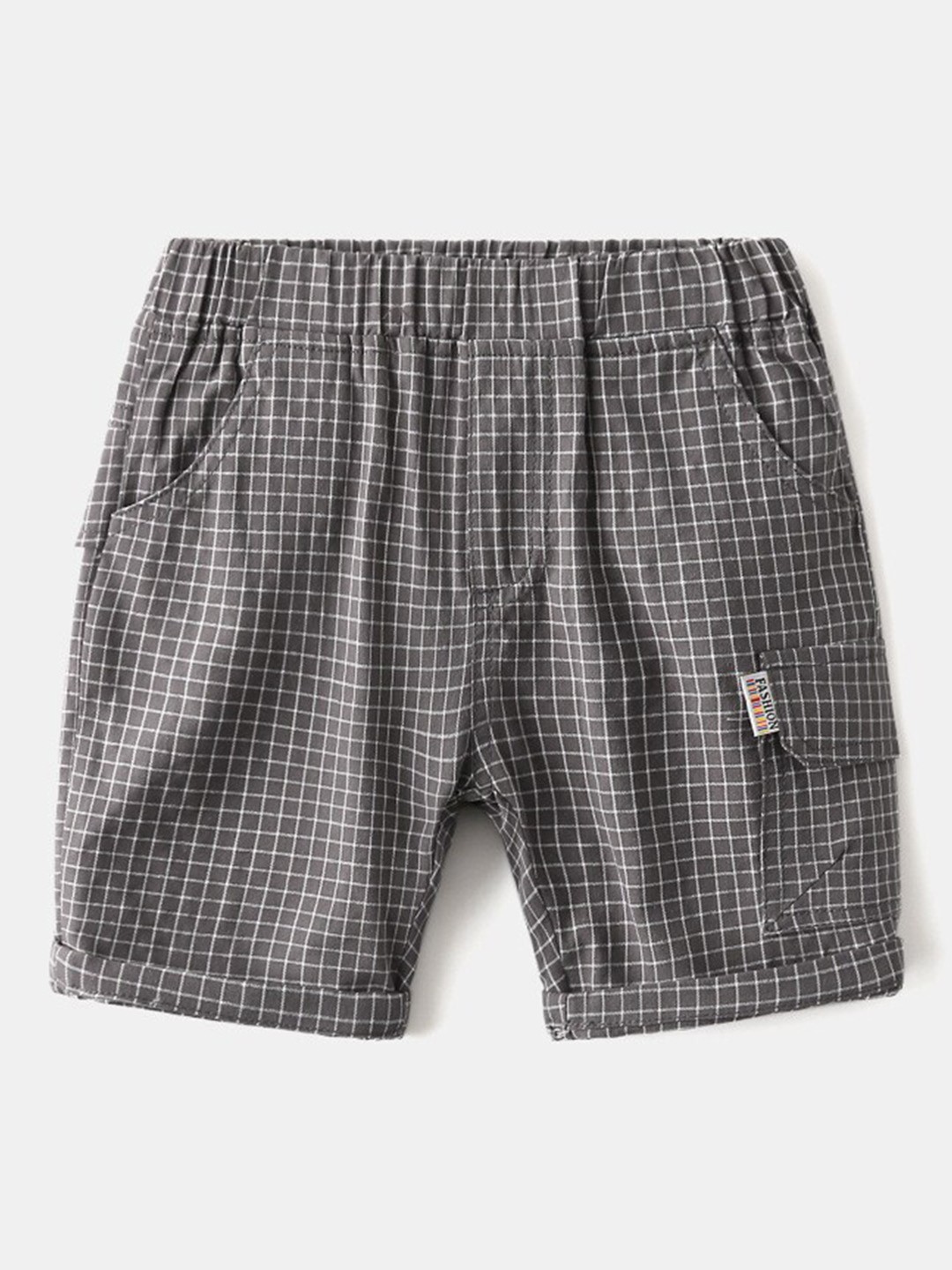

StyleCast Boys Black Checked Regular Shorts