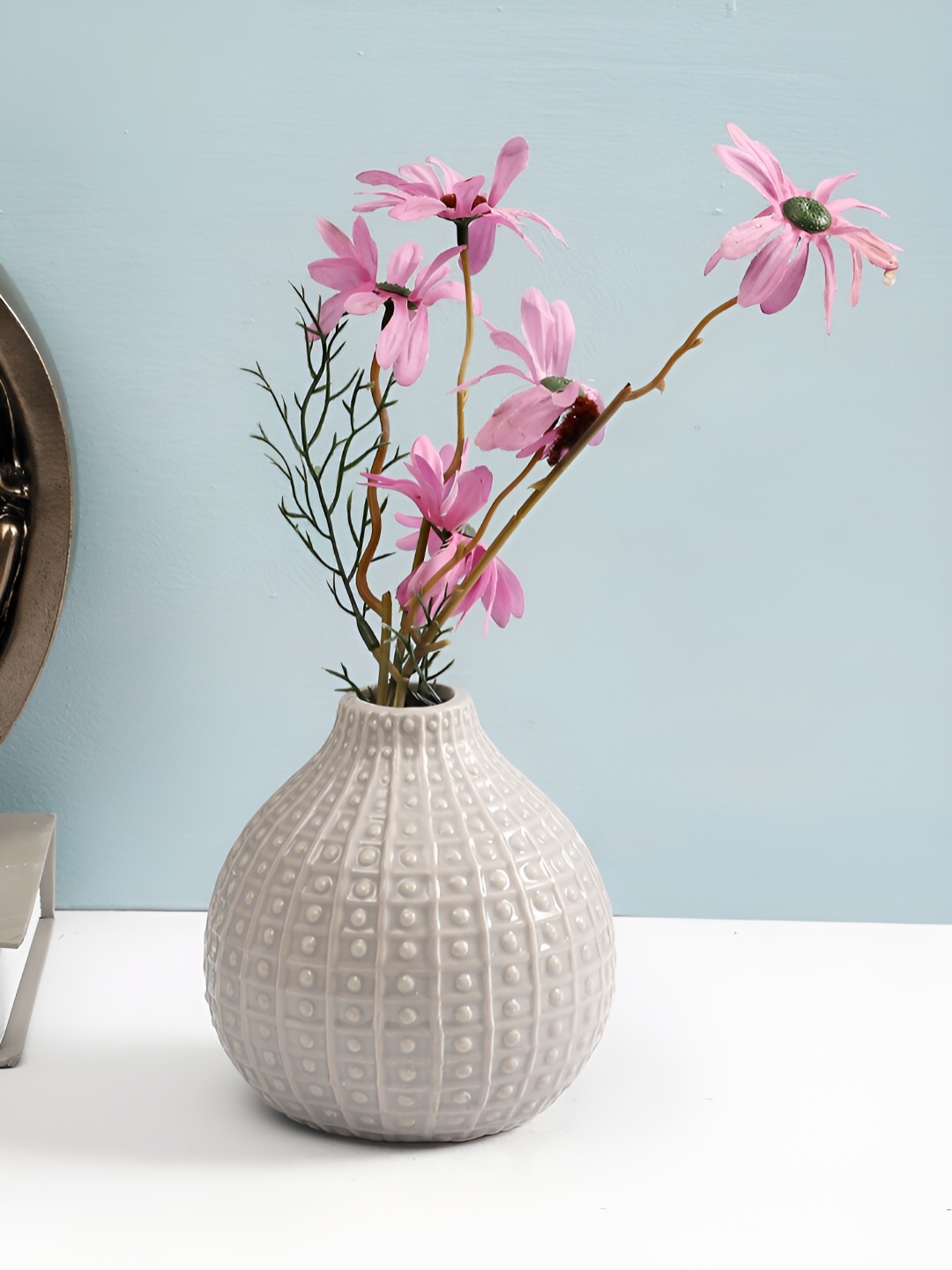 

Aura Grey Textured Ceramic Vase