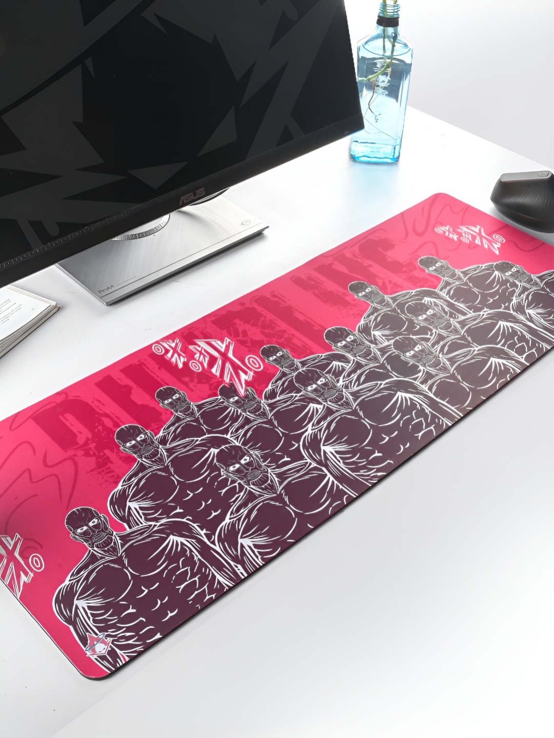 

COMICSENSE Red Attack On Titan Anime Printed Anti Slip Splash Proof Desk Organiser