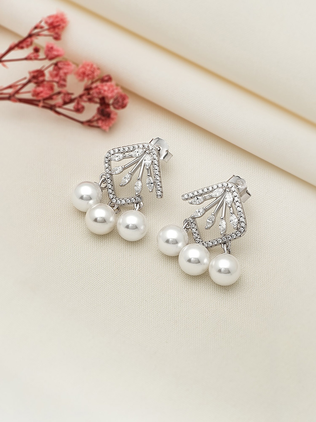 

SILBERRY Contemporary Drop Earrings, Silver