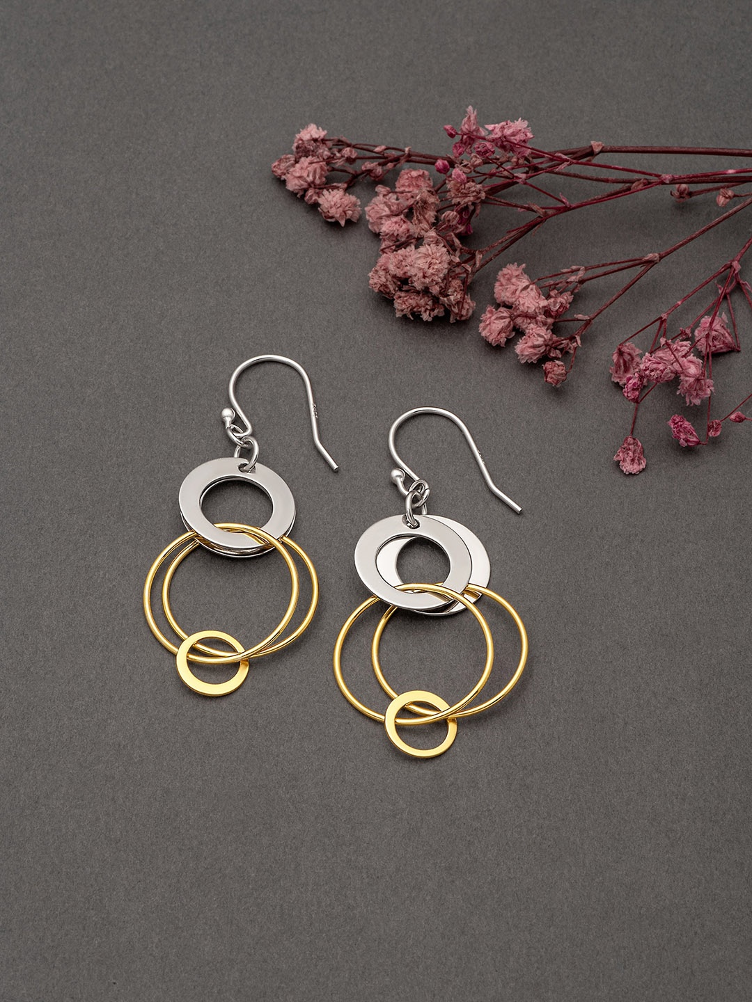 

SILBERRY Contemporary Drop Earrings, Gold