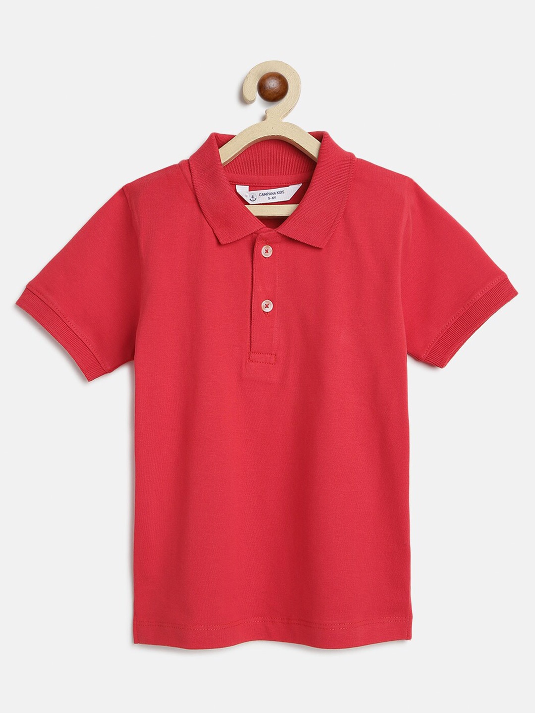 

Campana Boys Polo Collar Pure Cotton Casual T-shirt, Red