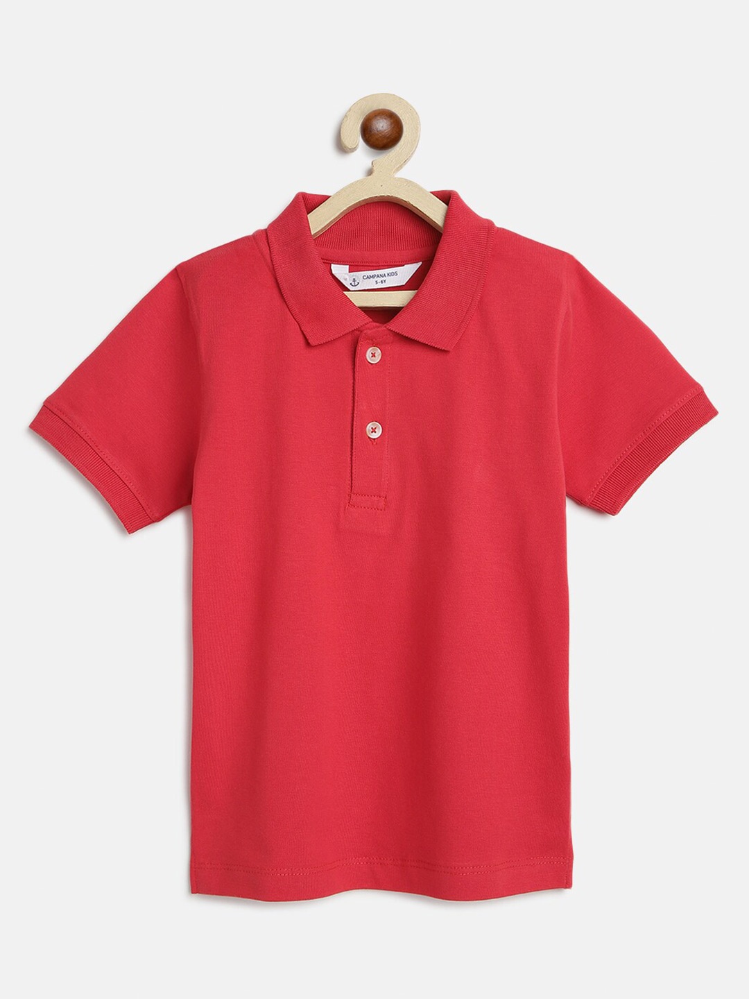 

Campana Boys Polo Collar Pure Cotton Casual T-shirt, Red