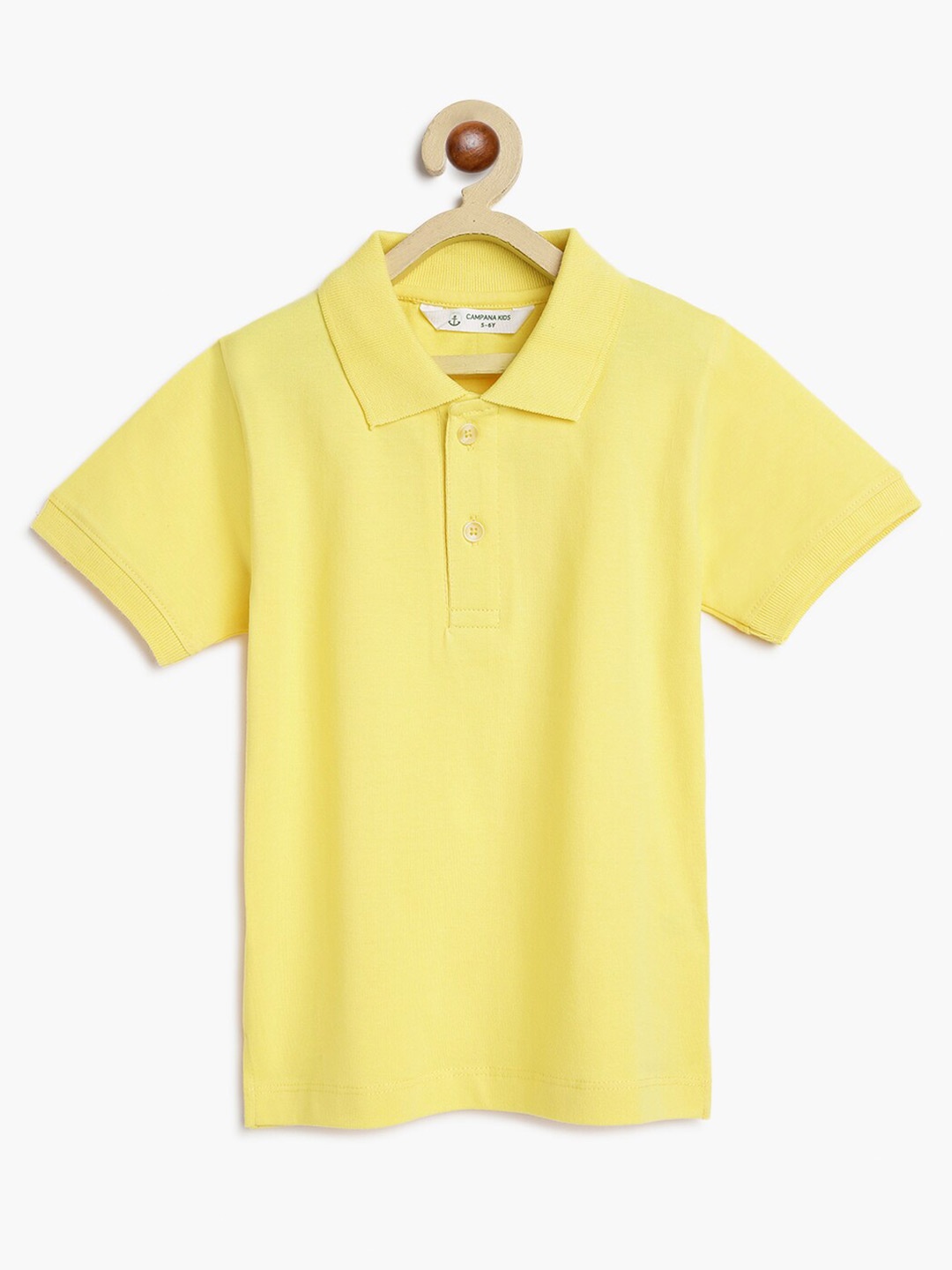 

Campana Boys Polo Collar Pure Cotton Casual T-shirt, Yellow