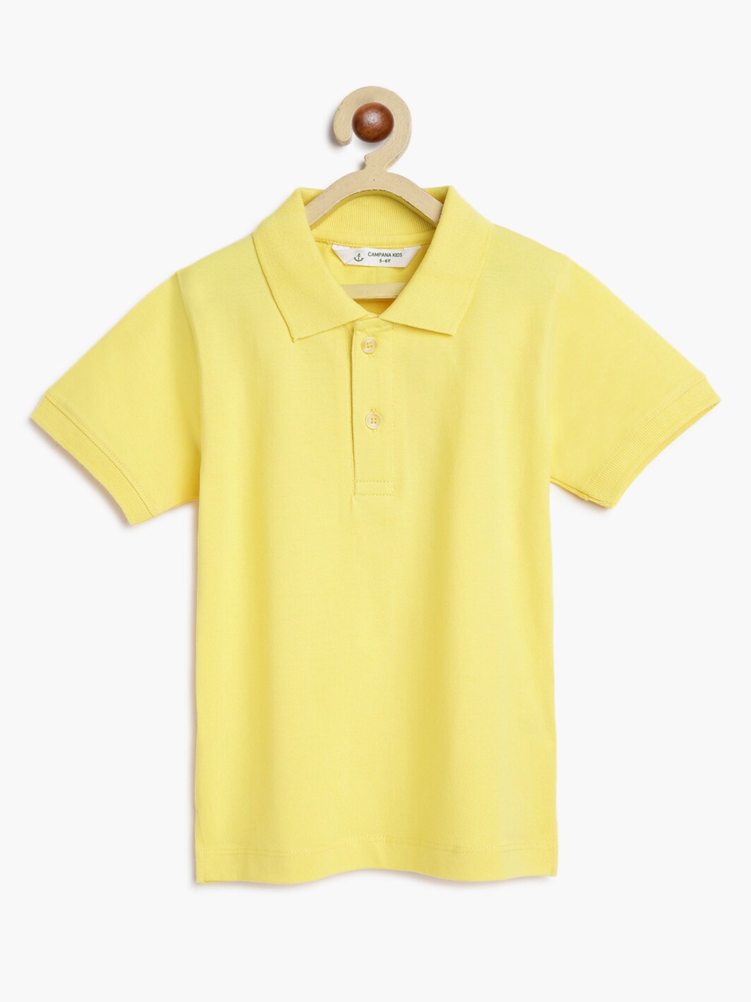 

Campana Boys Polo Collar Pure Cotton Casual T-shirt, Yellow