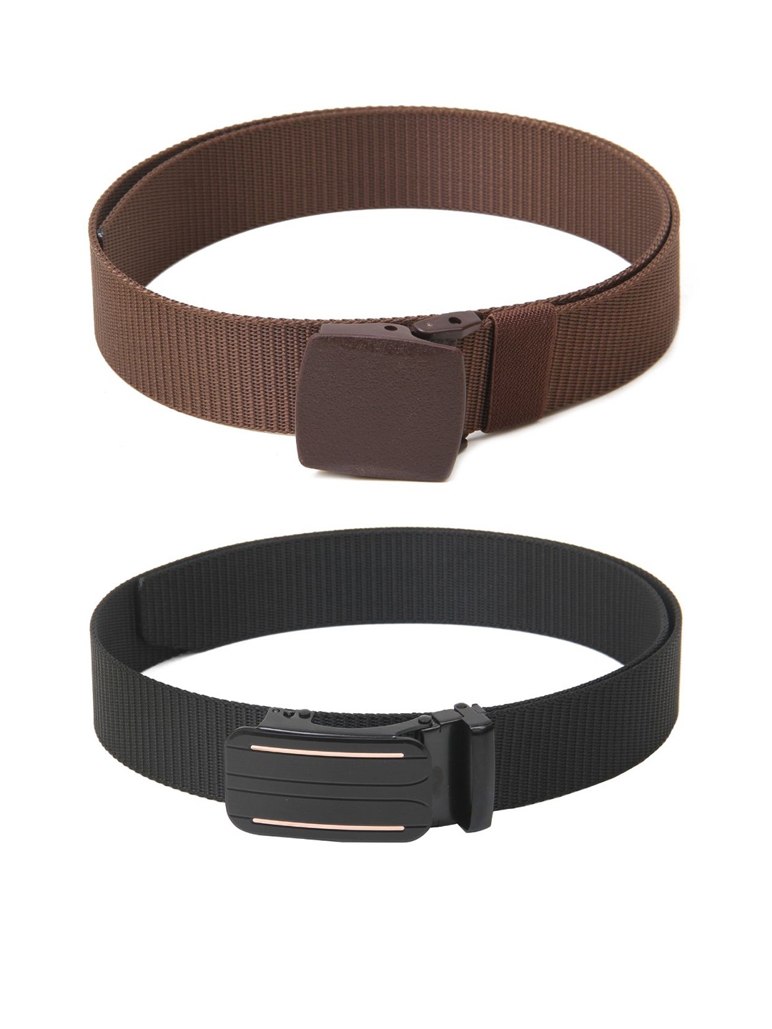 

Calvadoss Men Set Of 2 Textured Belts, Brown