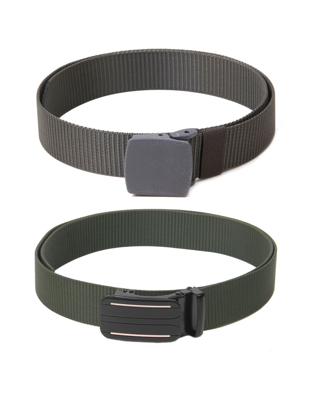 

Calvadoss Men Set Of 2 Textured Wide Belts, Grey