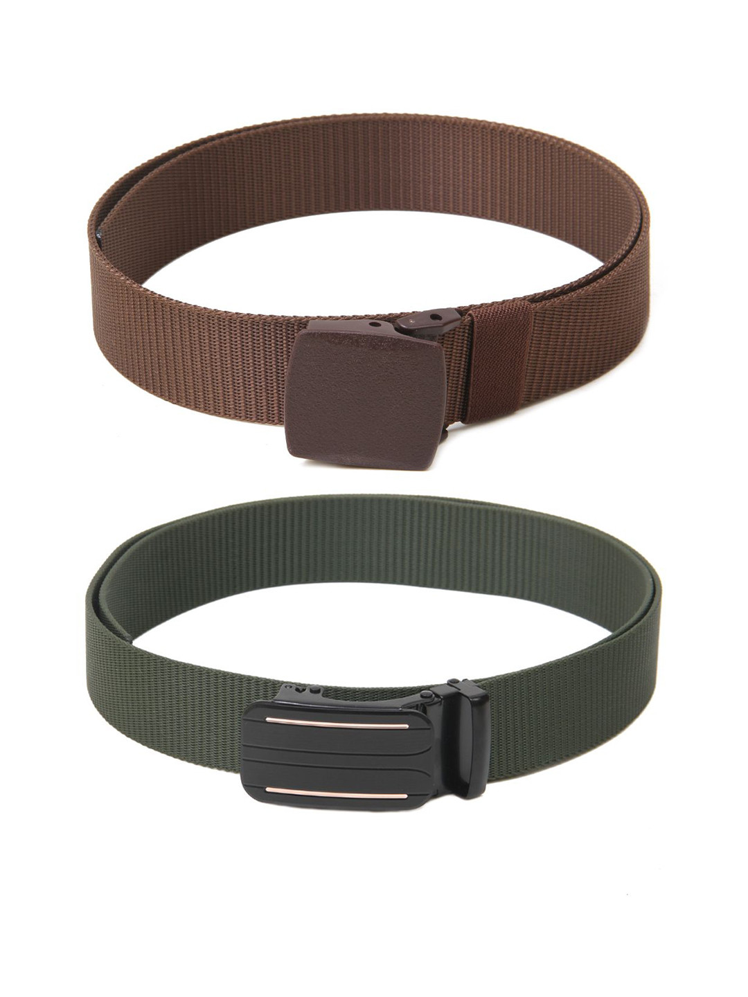 

Calvadoss Men Set Of 2 Textured Belts, Brown