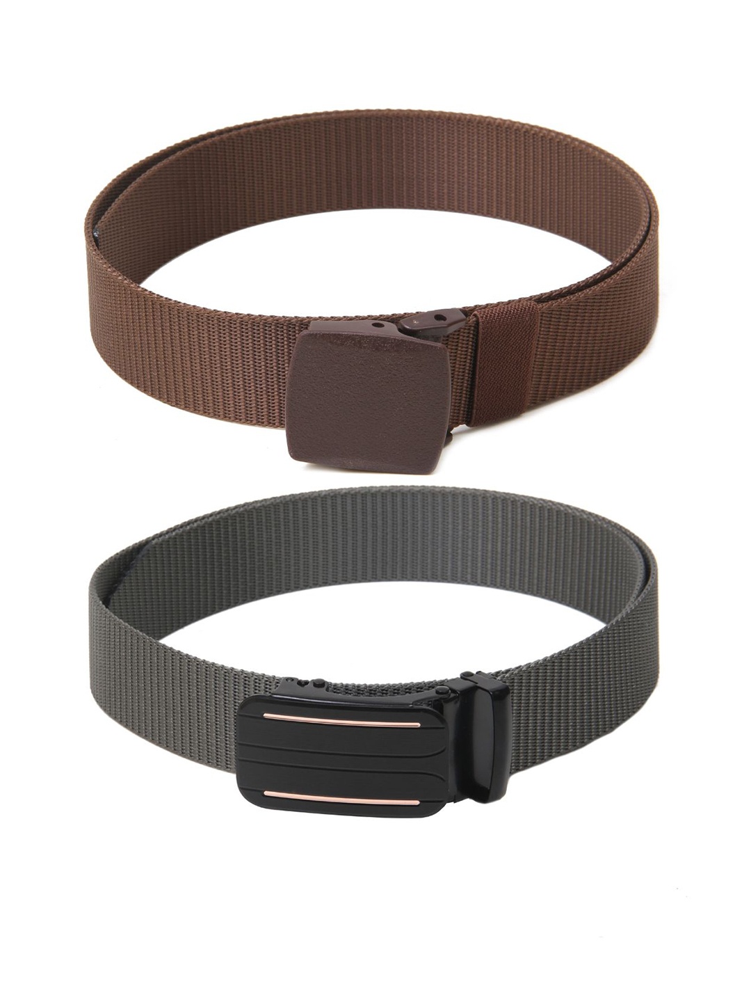 

Calvadoss Men Set Of 2 Textured Belt, Brown