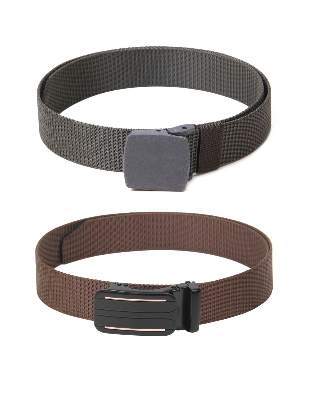 

Calvadoss Men Set Of 2 Textured Belt, Grey