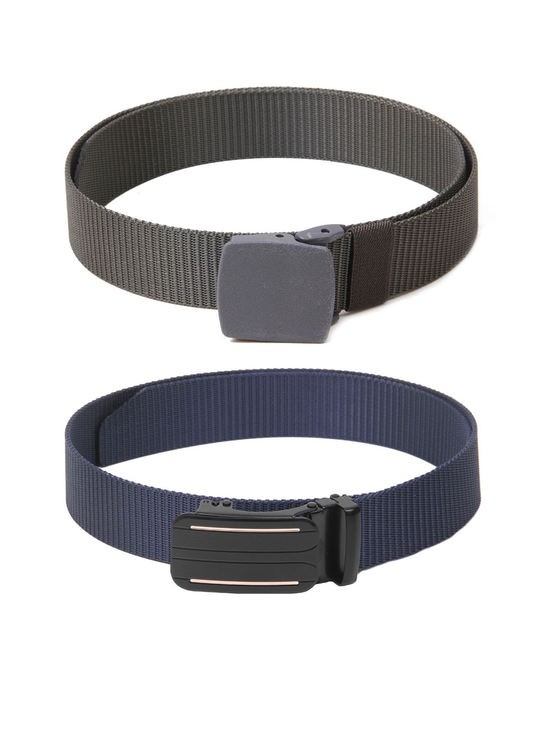 

Calvadoss Men Set Of 2 Textured Belts, Grey