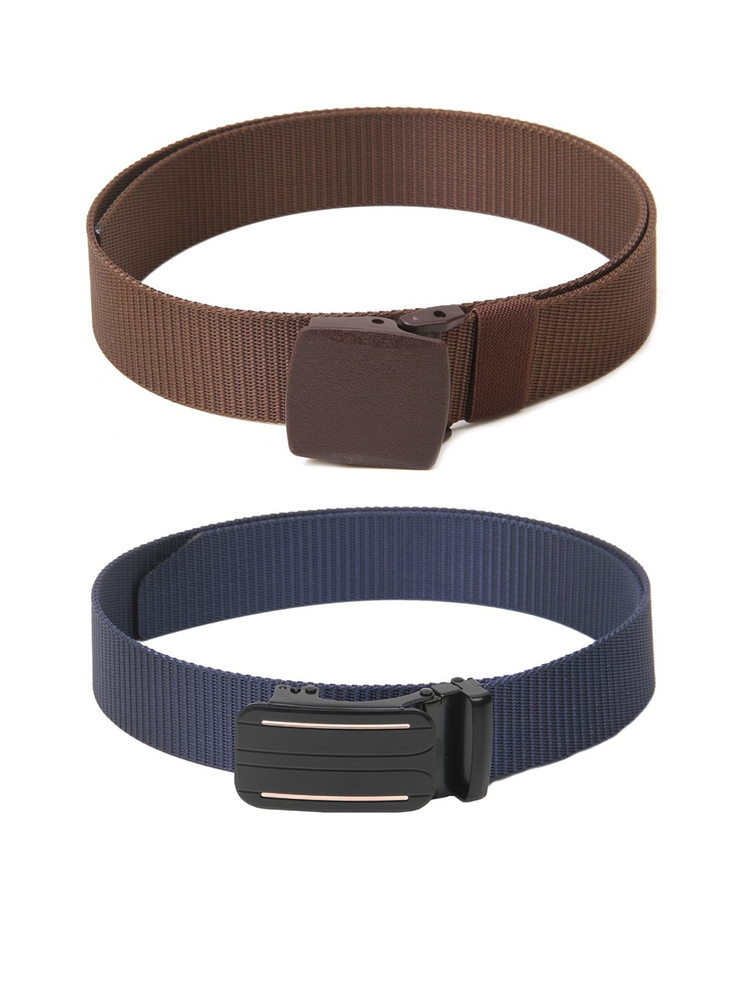 

Calvadoss Men Set Of 2 Textured Belts, Brown