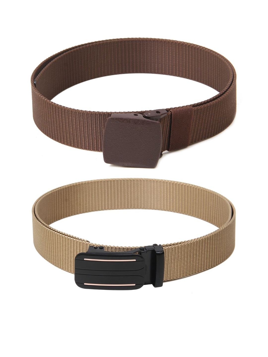 

Calvadoss Men Set of 2 Textured Belt, Brown
