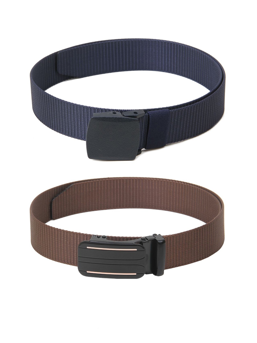 

Calvadoss Men Set Of 2 Textured Belt, Navy blue