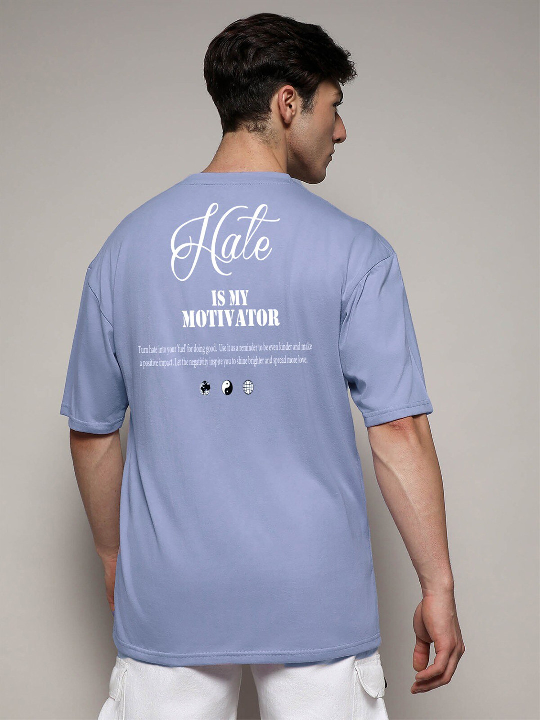 

MISCHIEF MONKEY Typography Printed Cotton T-shirt, Lavender