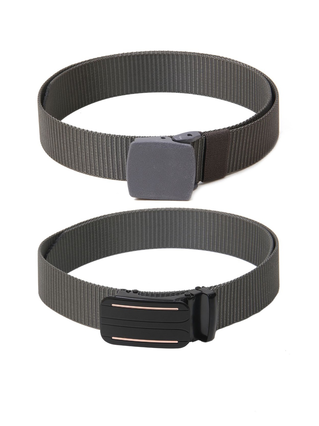 

Calvadoss Girls Set Of 2 Textured Belt, Grey