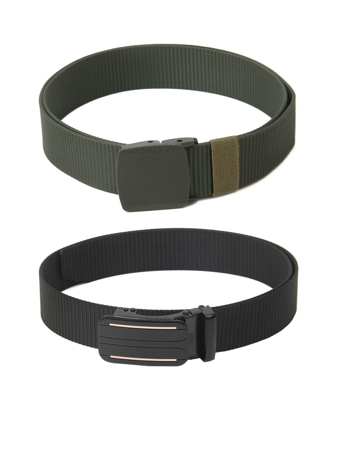 

Calvadoss Girls Set Of 2 Textured Belts, Green