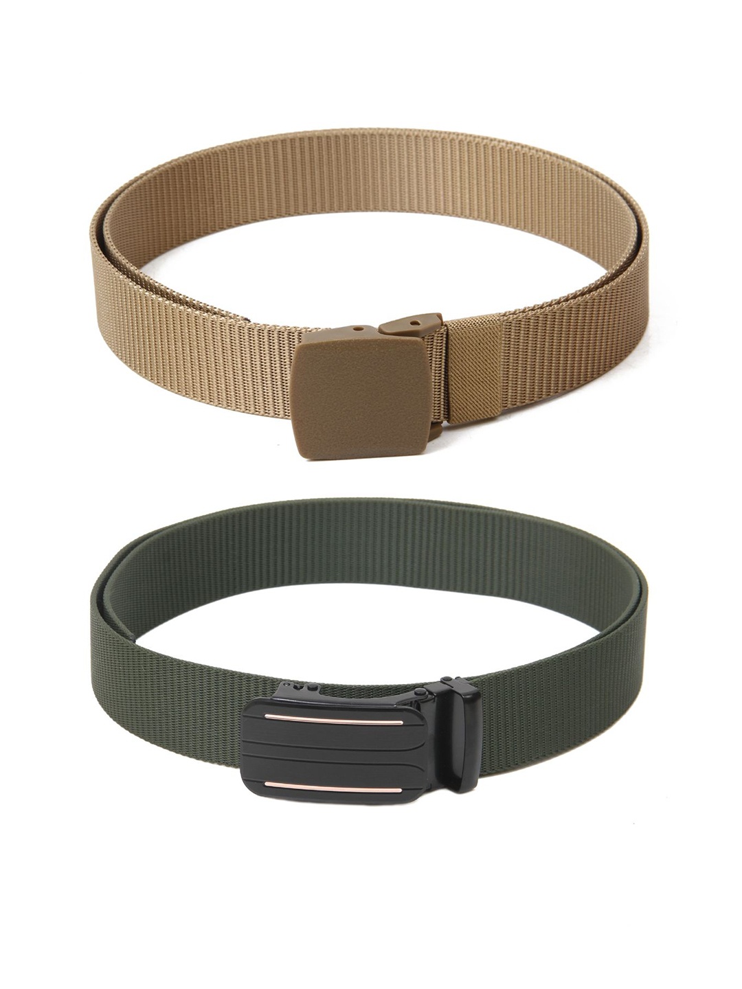 

Calvadoss Girls Set Of 2 Textured Belts, Beige