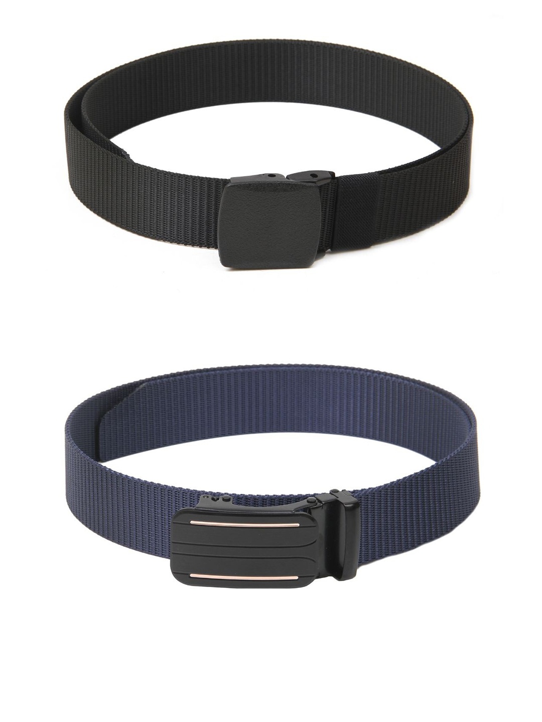 

Calvadoss Girls Set Of 2 Textured Belts, Black