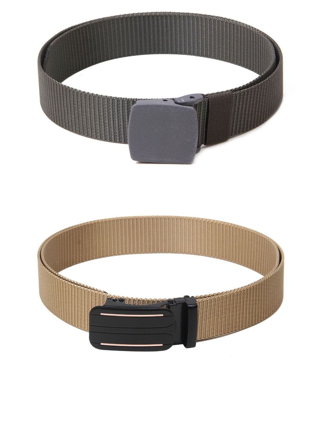 

Calvadoss Girls Set Of 2 Textured Belts, Grey