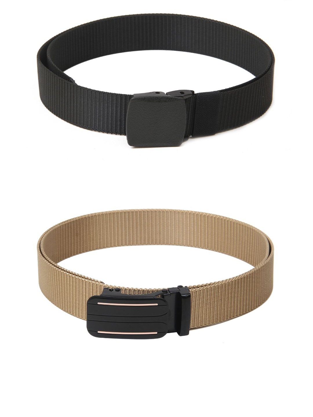 

Calvadoss Girls Set Of 2 Textured Belts, Black