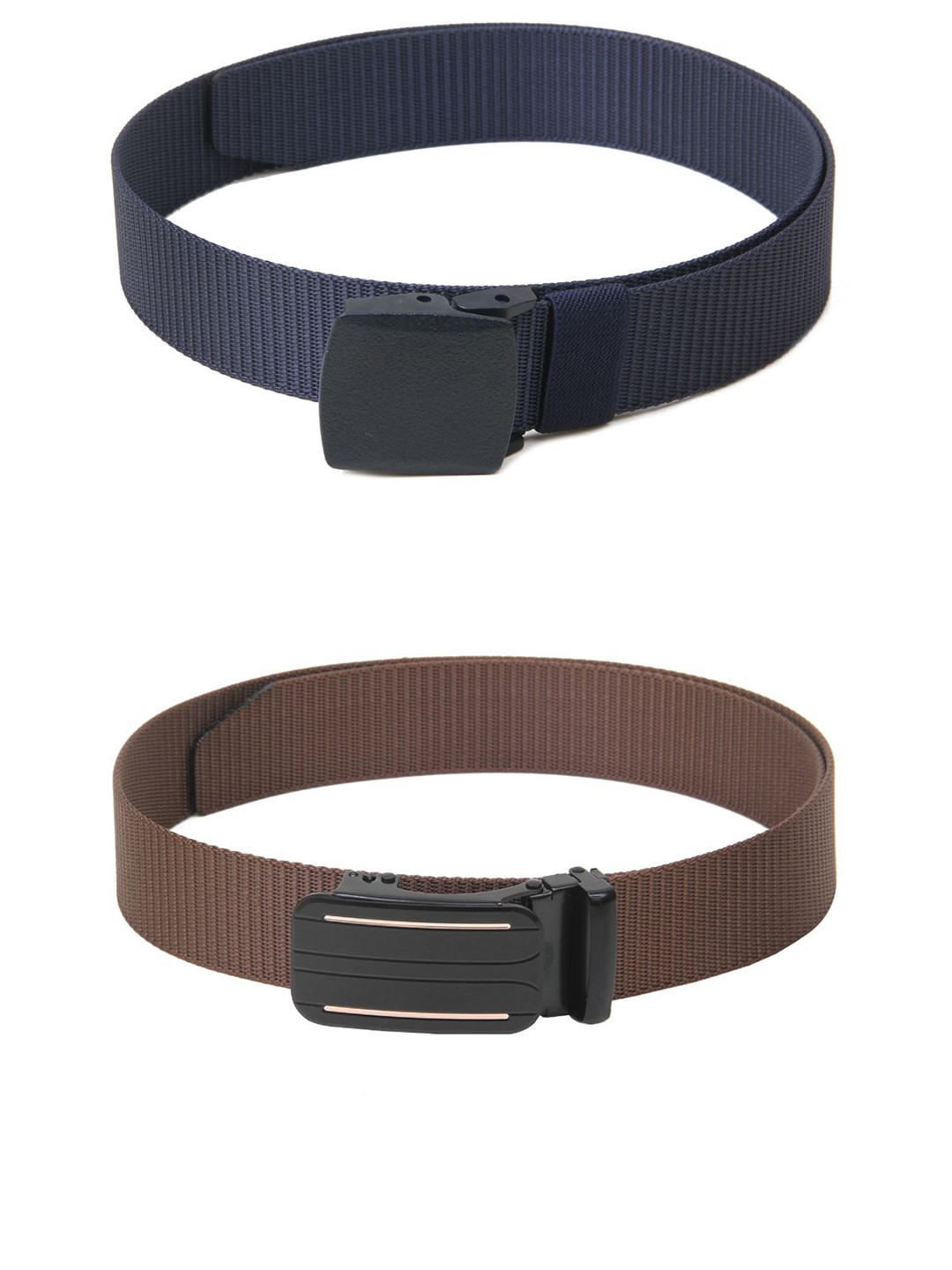 

Calvadoss Girls Set Of 2 Textured Belts, Navy blue