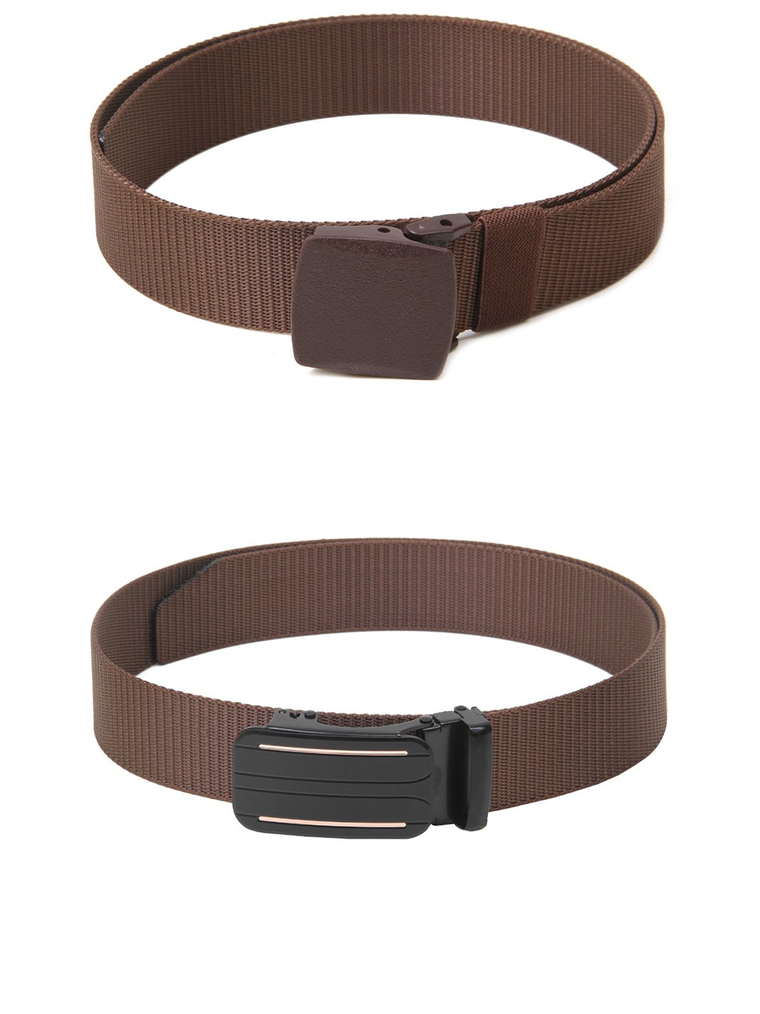 

Calvadoss Girls Set Of 2 Textured Wide Belts, Brown
