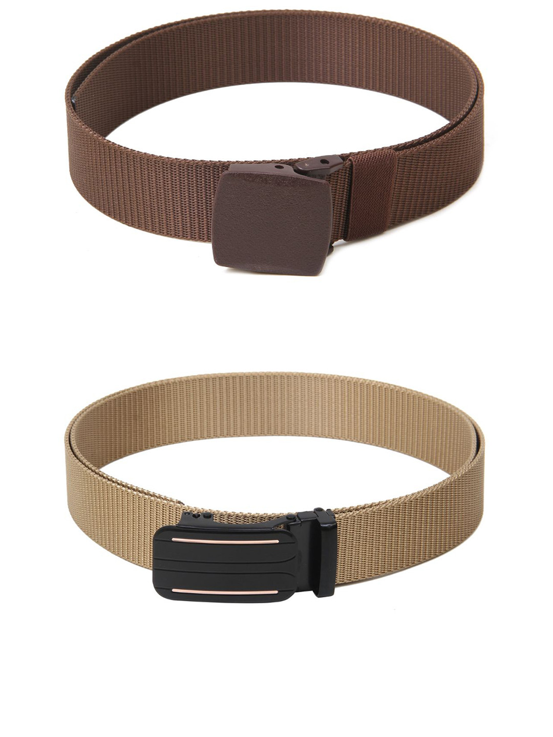 

Calvadoss Girls Set of 2 Textured Canvas Belts, Brown