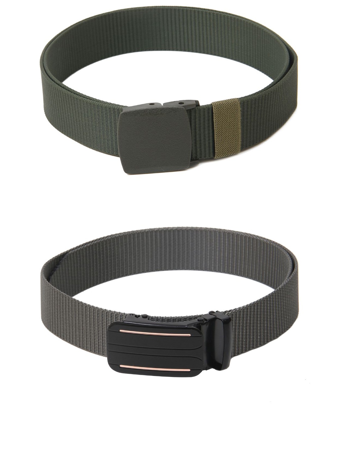 

Calvadoss Girls Set Of 2 Textured Belts, Green