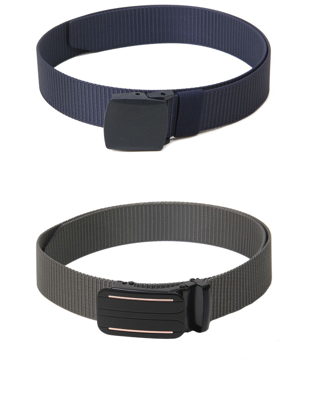 

Calvadoss Girls Set Of 2 Textured Belts, Navy blue