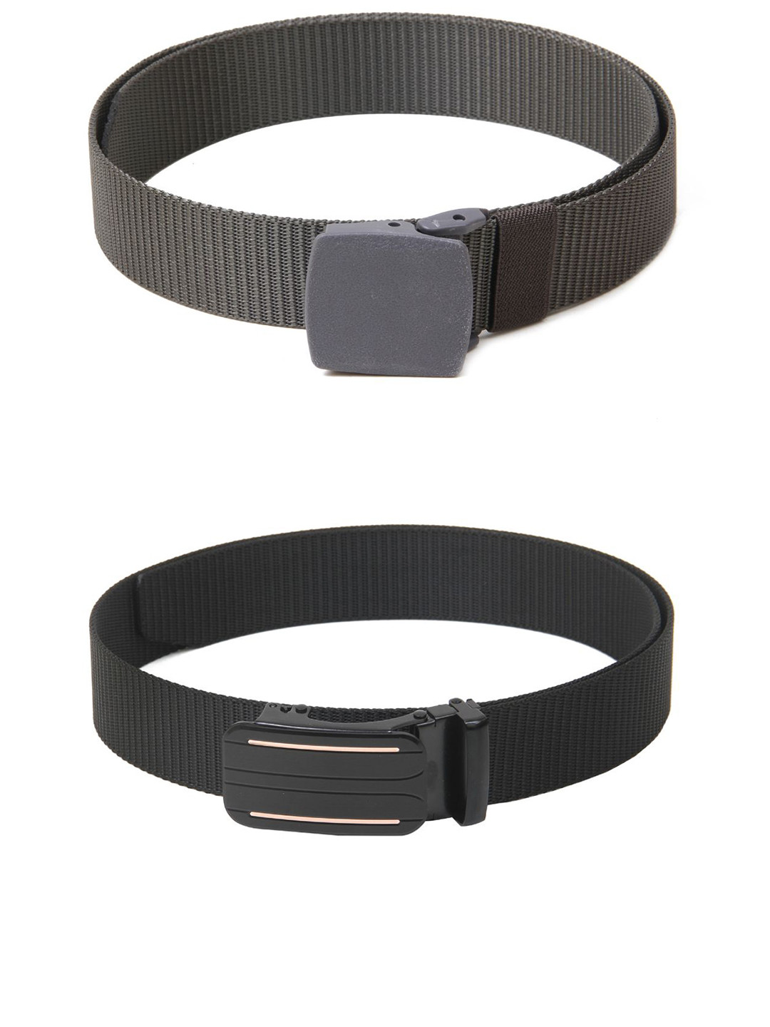 

Calvadoss Girls Set Of 2 Textured Belts, Grey