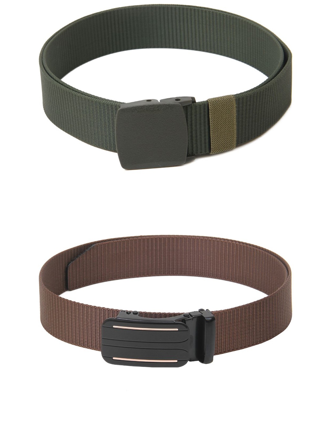 

Calvadoss Girls Set Of 2 Textured Belts, Green